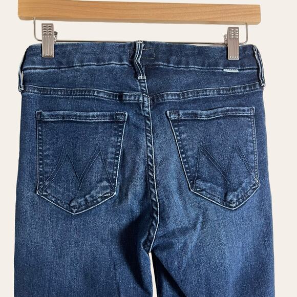 Mother The Looker Ankle Fray Invitation Only Blue Denim Skinny Jeans Size 26 - Picture 8 of 14